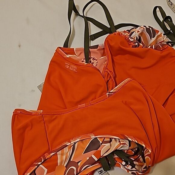 Aerie Printed Ruched Keyhole One Piece Swimsuit small - Picture 8 of 9